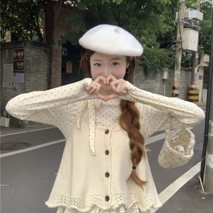 Áo Vest Dệt Kim Không Tay Cổ Tròn Thời Trang Và Đa Năng Nữ Dáng Rộng Áo Len Cardigan Dây Áo V