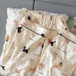 bộ đồ ngủ bằng cotton nguyên chất cho bé gái mùa thu đông đám mây cotton dài tay bộ đồ trẻ em vừ