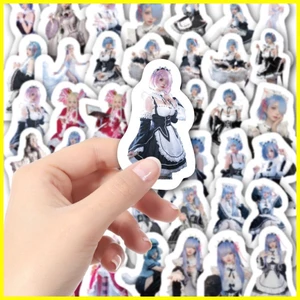 Sticker Rem (62 tờ) Emilia Ram Zero-Starting Life in Another World cos Sticker Stand-Up Sổ tay điện thoại di động Trang trí Nhãn dán chống nước