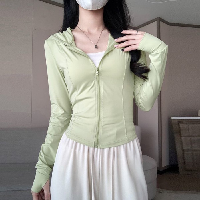 Original Yarn Ice Silk Slimming Sun Protection Clothing Women's Summer Slim Yoga Clothing Jac