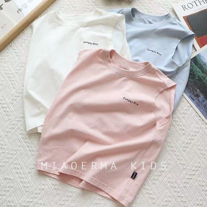 Áo vest không tay trẻ em cotton nguyên chất mùa hè, áo ghi lê cổ tròn đa năng cho bé, áo thun nh