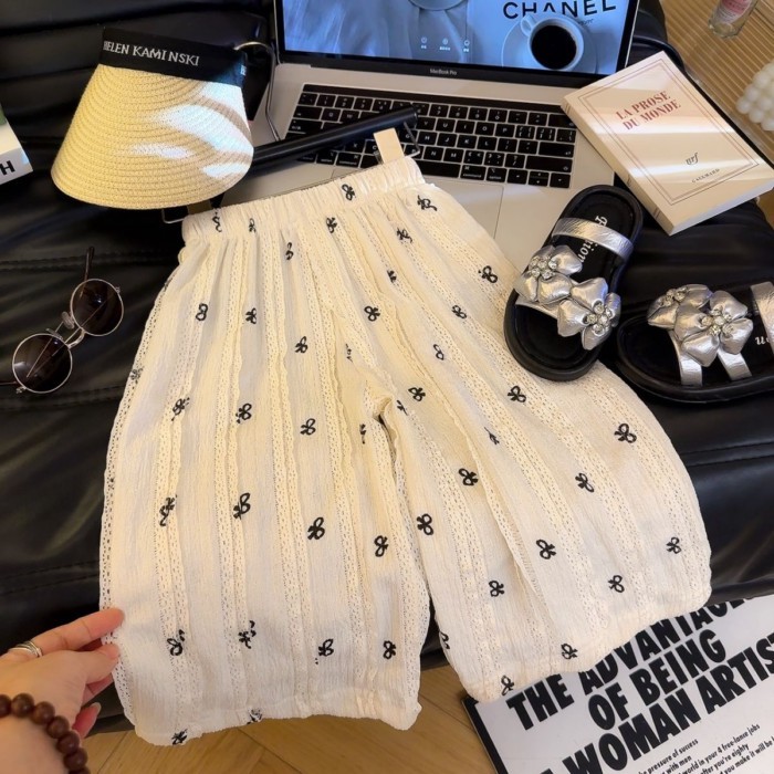 Summer New Style Girls' High-definition Lace Vest Suit Children's Korean Fashionable Top Casu