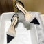 Giày cao gót mũi nhọn nhỏ màu trắng giày cao gót đế đơn mùa xuân hè Giày sandal mũi nhọn kiểu Pháp