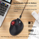 Chuột Trackball dọc JOMAA Chuột điều khiển ngón tay cái Bluetooth không dây có nút bấm yên tĩnh có thể sạc lại cho PC / Mac / Laptop / Máy tính bảng. — ảnh 7