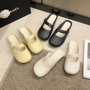 Temperament One-word Slippers, French Style Women's Outer Wear, New Retro Spring And Summer Ba