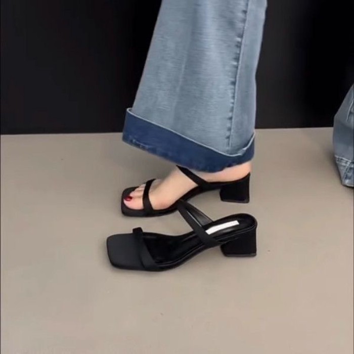Dép đẹp mặc ngoài cho nữ, dép hở mũi đơn giản đa năng với váy và sandal đi lại