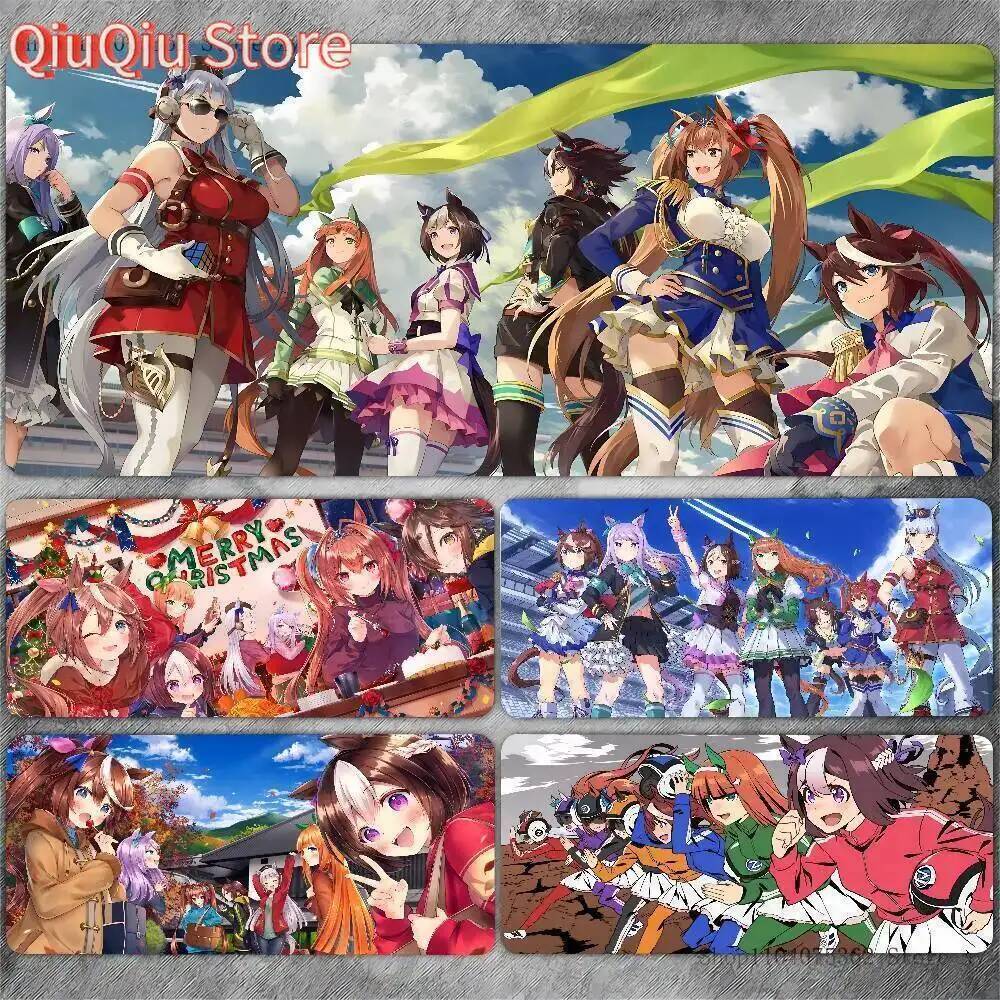 Uma Musume Pretty Derby Anime Mousepad Bàn Phím Lớn Thảm Bàn Chơi Game Miếng Lót Chuột LockEdge Thảm Chống Trơn Trượt