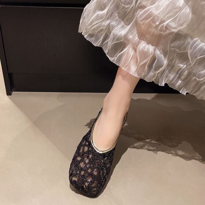 ánh sáng sang trọng niche Baotou nửa kéo áo khoác ngoài mùa hè của phụ nữ mới dép lưới mỏng lưới