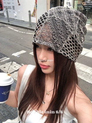 Mũ Nữ lưới mỏng lạnh phong cách Blogger Hàn Quốc cho xuân hè