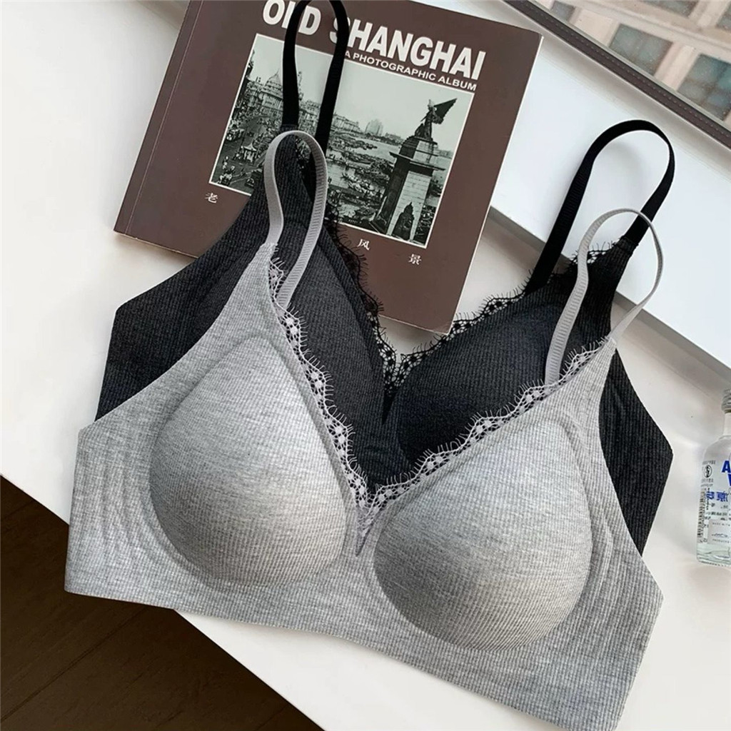 Lông mi giả ren cổ chữ V cho quần lót nữ, phù hợp vú nhỏ, chống chảy xệ