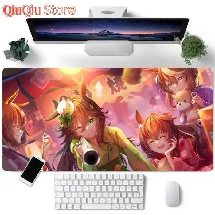 Uma Musume Pretty Derby Anime Mousepad Bàn Phím Lớn Thảm Bàn Chơi Game Miếng Lót Chuột LockEdge Thảm Chống Trơn Trượt
