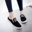 Giày vải canvas nửa trơn màu trắng mùa hè dành cho nữ sinh viên đế bệt chống trượt phong cách Hàn Q
