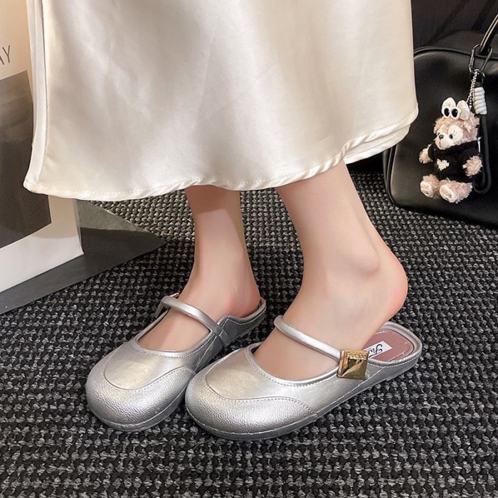 Niche With Skirt, Gentle Fairy Style Half Slippers For Women, New Summer Style French Elegant