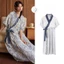 Váy ngủ ngắn tay bằng vải Cotton đám mây có chất liệu nhẹ để ngủ và Spa