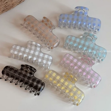 Ness Home Hair Clip Hàn Quốc Blogger Cùng Phong Cách Nhiều Khối Lượng Tóc Thích Hợp Checkerboard Màu Trong Suốt Checkerboard Hình Chữ Nhật Kẹp Tóc Tóc Kẹp Tóc Cá Mập Kẹp Tóc Lớn Kẹp Tóc Cá Mập Kẹp Tóc