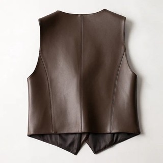 Áo vest da nữ mùa thu đông phong cách mới ngắn thời trang áo ghi lê áo vest da