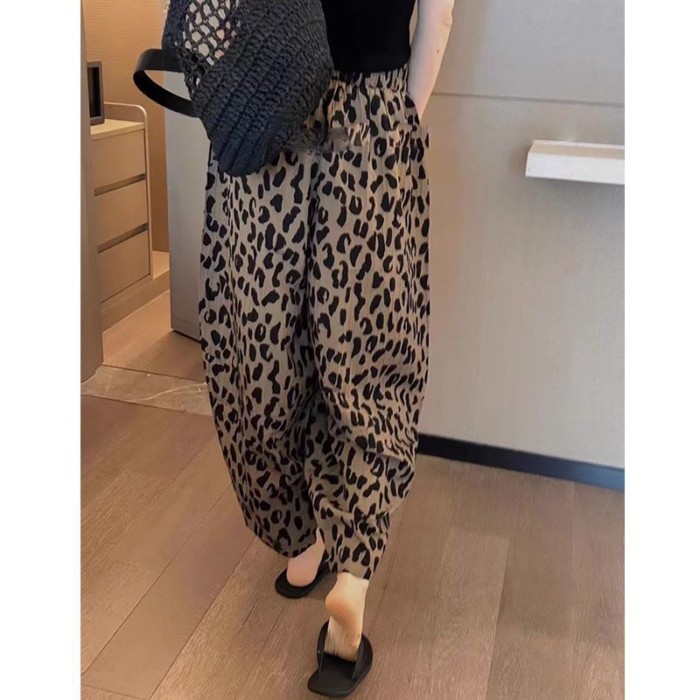 Kích Thước Lớn Họa Tiết Da Báo Quần Âu Hậu Cung 9 Điểm Quần Nữ Mùa Hè Mới Rời Cao Cấp Ôm thể Tha