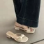 Giày sandal đế dày đế dày cho nữ mặc ngoài, khí chất mùa hè, mũi vuông đa năng, hở mũi, đế dà