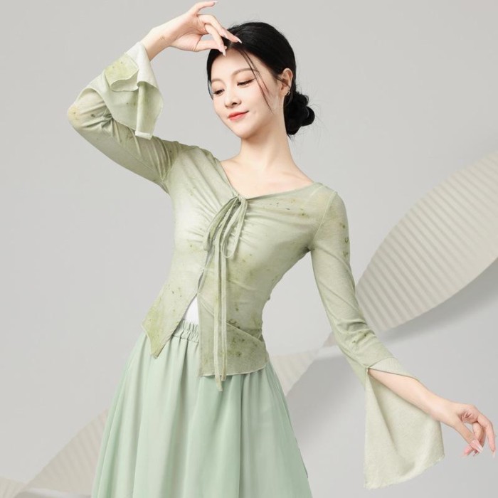 quần áo khiêu vũ cổ điển quần áo khiêu vũ phong cách mới quần áo luyện tập gạc trang nhã quần áo