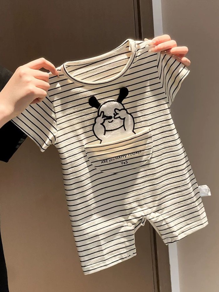 Quần áo trẻ em Quần short ngắn tay sọc siêu dễ thương đi chơi