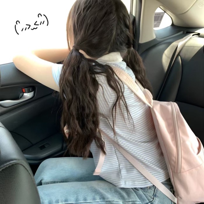 Children And Girls New Striped Polo Summer Short-sleeved Short T-shirt Sweet Top For Big Chil
