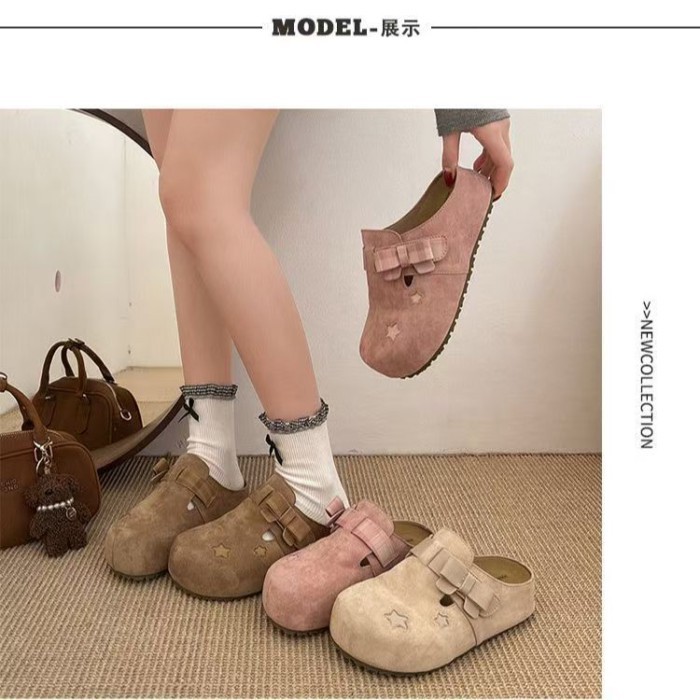 đôi dép nửa trong Birkenstock tăng chiều cao bên trong dành cho phụ nữ có nút thắt nơ bên ngo
