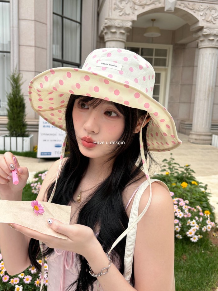 Mũ xô chấm bi thiết kế Hàn Quốc, vành lớn, chống nắng - Perfect cho mùa hè