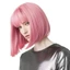 Thời Trang Nữ Trung Dài Màu Hồng Bob Đầu Tóc Giả Bao Air Bangs Full Head Cover Tự Nhiên Lông Tơ Thẳng Đầu Bao