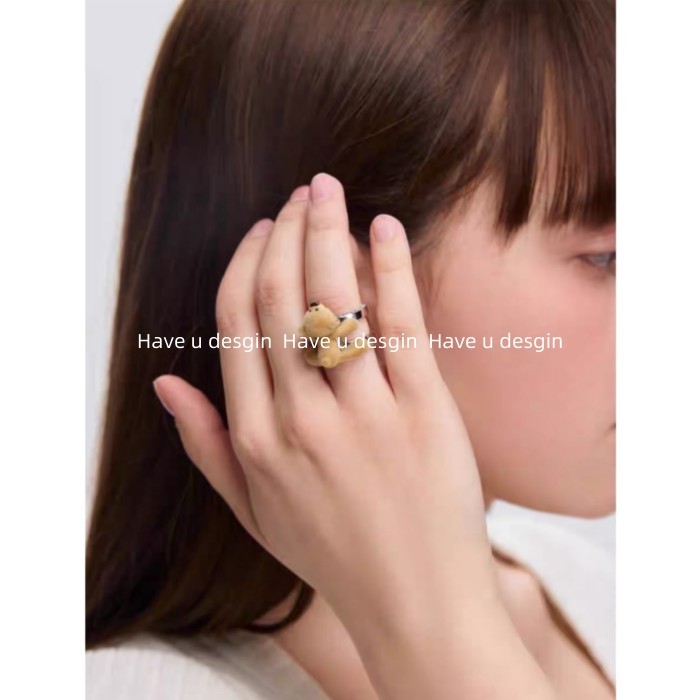 Nhẫn Thú Cưng Dễ Thương Phong Cách Hàn Quốc, Có Thể Điều Chỉnh, Thoáng Mát
