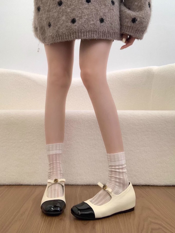 Giày tăng chiều cao nhỏ phong cách retro Mary Jane Giày da nhỏ tăng chiều cao cho nữ