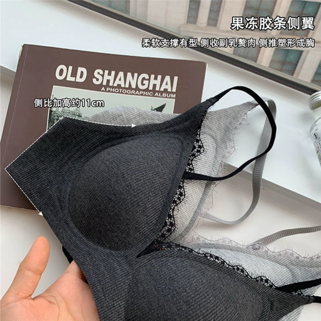 Lông mi giả ren cổ chữ V cho quần lót nữ, phù hợp vú nhỏ, chống chảy xệ