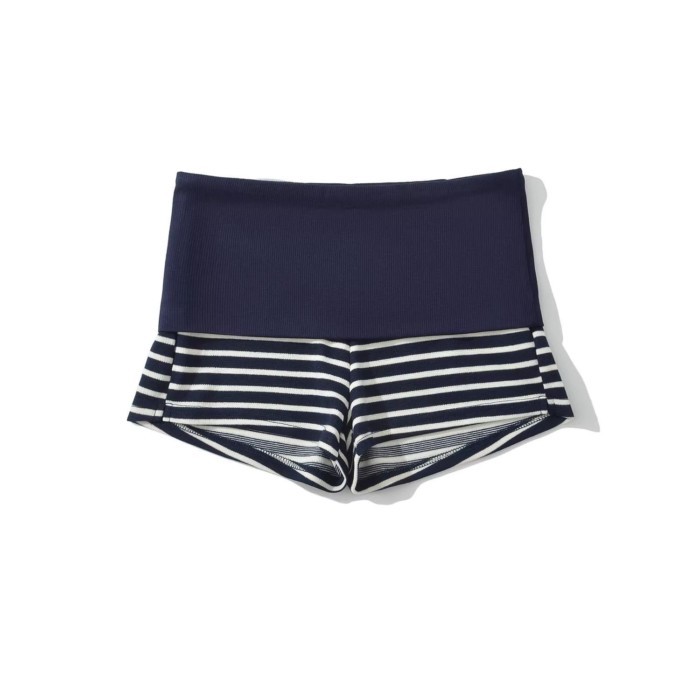European And American Hot Girls Contrast Color Summer New Design Retro Waist Striped Shorts E
