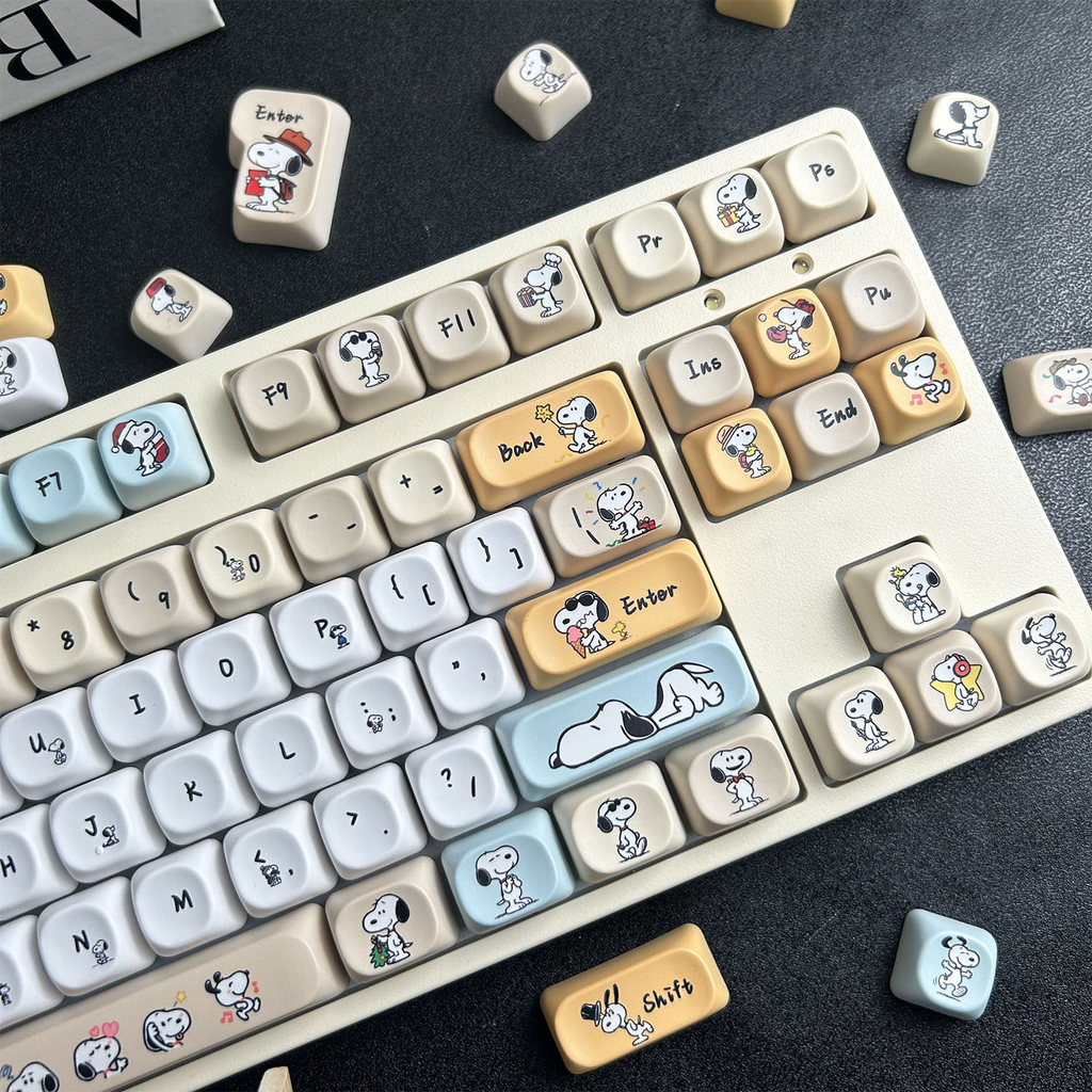 MAIMOOO Snoopy Keycap MOA Profile 130 Phím PBT Dye Thăng Hoa Aula F75 ...