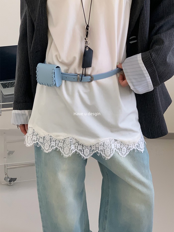 Thắt lưng túi vuông nhỏ phong cách blogger, thiết kế đơn giản, tươi xanh