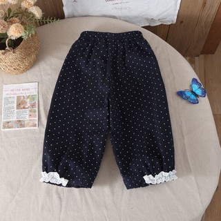 Quần và quần thể thao cho bé gái và trẻ em, quần chấm bi thời trang mùa thu cho bé, quần thường ngà