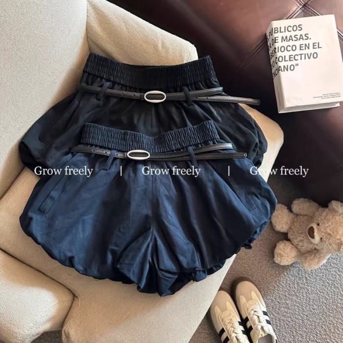 Korean Style High-waisted Flower Bud Puff Skirt Pants For Women Summer Anti-exposure Lantern