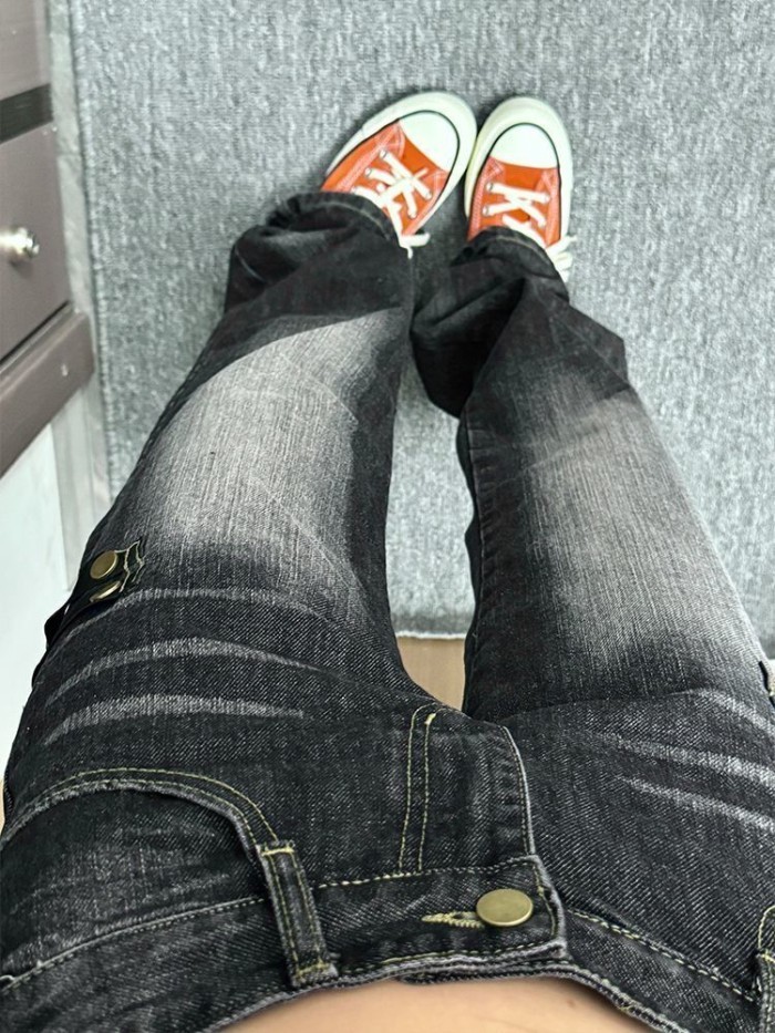 Quần jeans ống rộng kiểu dáng retro của Mỹ dành cho nữ