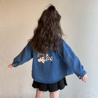 Áo sơ mi denim bé gái, áo khoác thường ngày thời trang và đa năng dành cho trẻ em cỡ vừa và nhỏ, áo