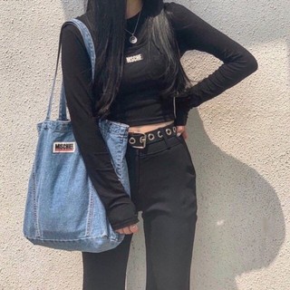 Túi denim thiết kế thích hợp nhẹ nhàng và lười biếng Túi đeo vai đa năng mới 2026 Túi vải canvas sứ