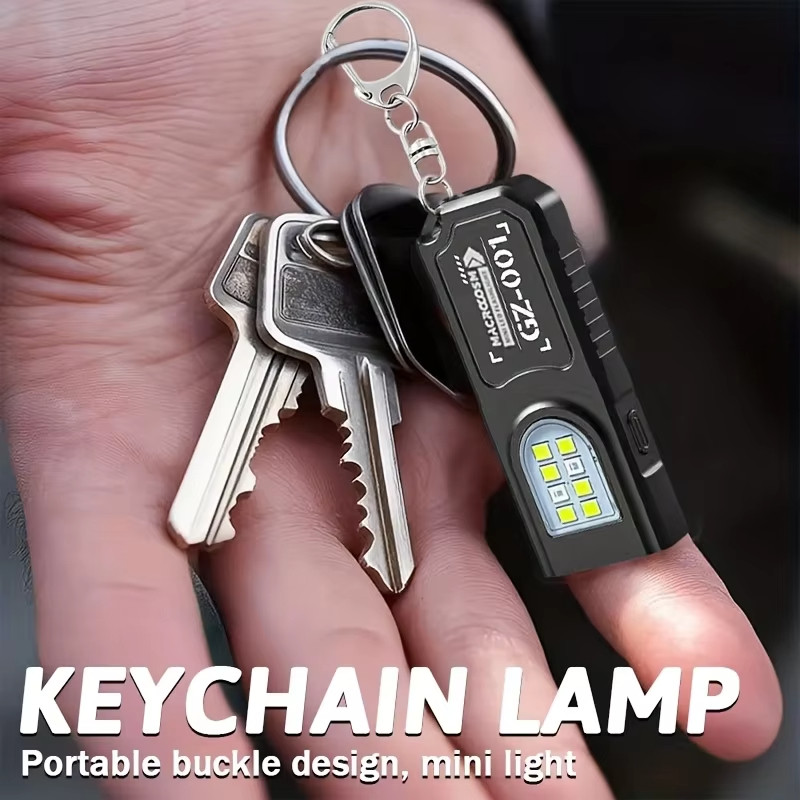 Đèn Pin Mini LED COB Móc Khóa Sạc USB, Chống Thấm Nước - Phù Hợp Cho Cắm Trại và Bỏ Túi Tiện Lợi