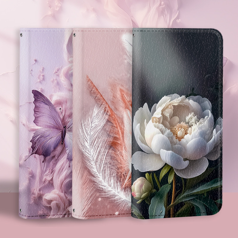 Ốp Da Camellia Retro Thích Hợp Cho OPPO Reno 11 Pro 12 13 14 F 15 Vỏ Bảo Vệ Điện Thoại Di Động