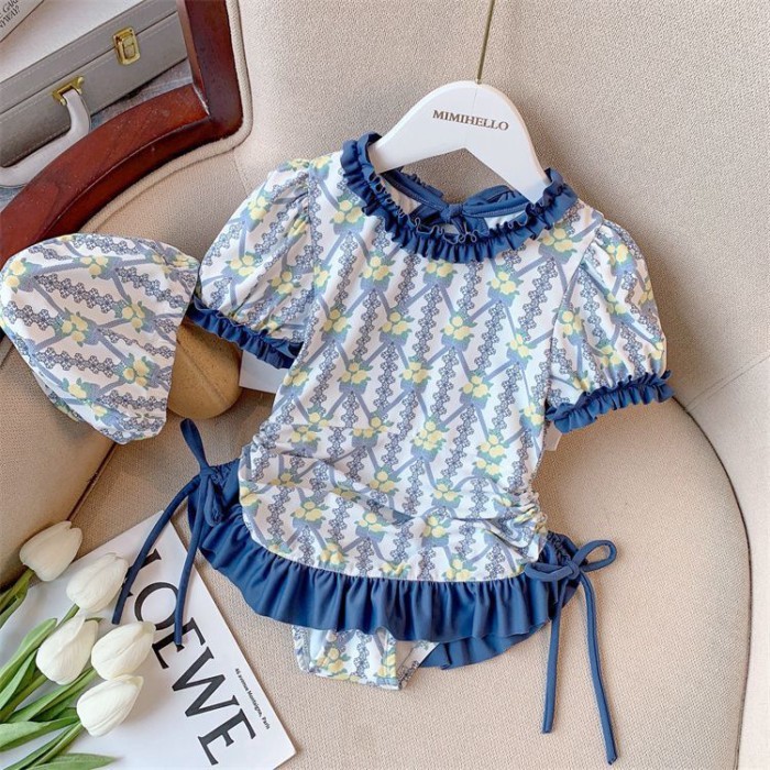 Đồ bơi một mảnh cho bé gái Hở lưng mỏng Công chúa hoa lưng đẹp Đồ bơi trẻ em