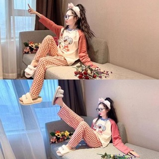 Quần dài công chúa mỏng dài tay cho bé gái trung niên trở lên, đồ ngủ công chúa trẻ em, bộ quần áo