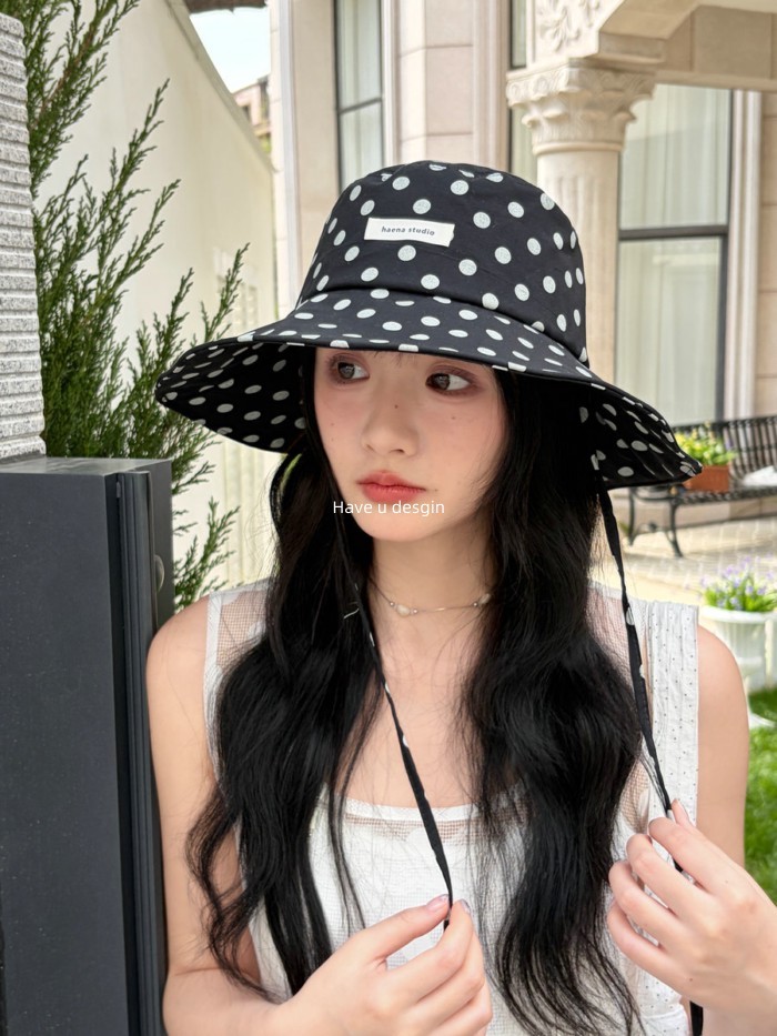 Mũ xô chấm bi thiết kế Hàn Quốc, vành lớn, chống nắng - Perfect cho mùa hè