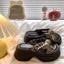 Giày sandal đế dày thời trang dành cho nữ, phong cách Pháp mùa hè với váy, giày đế mềm đế mềm kiểu