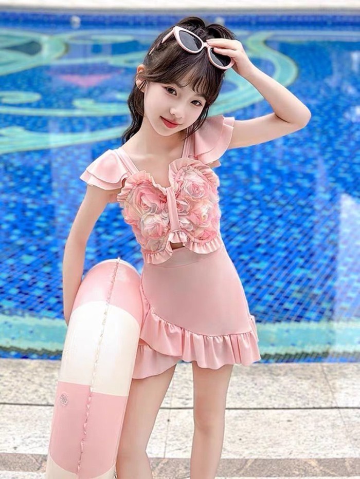 Áo tắm chia đôi bé gái mẫu giáo phong cách cổ tích siêu cổ tích chống nắng phong cách công ch