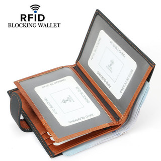 MONICOO Khóa Túi ID Châu Âu Retro RFID Lớp Đầu Tiên Da Bò Dây Kéo Thay Đổi Dây Đeo Lá Rời Ví Nam