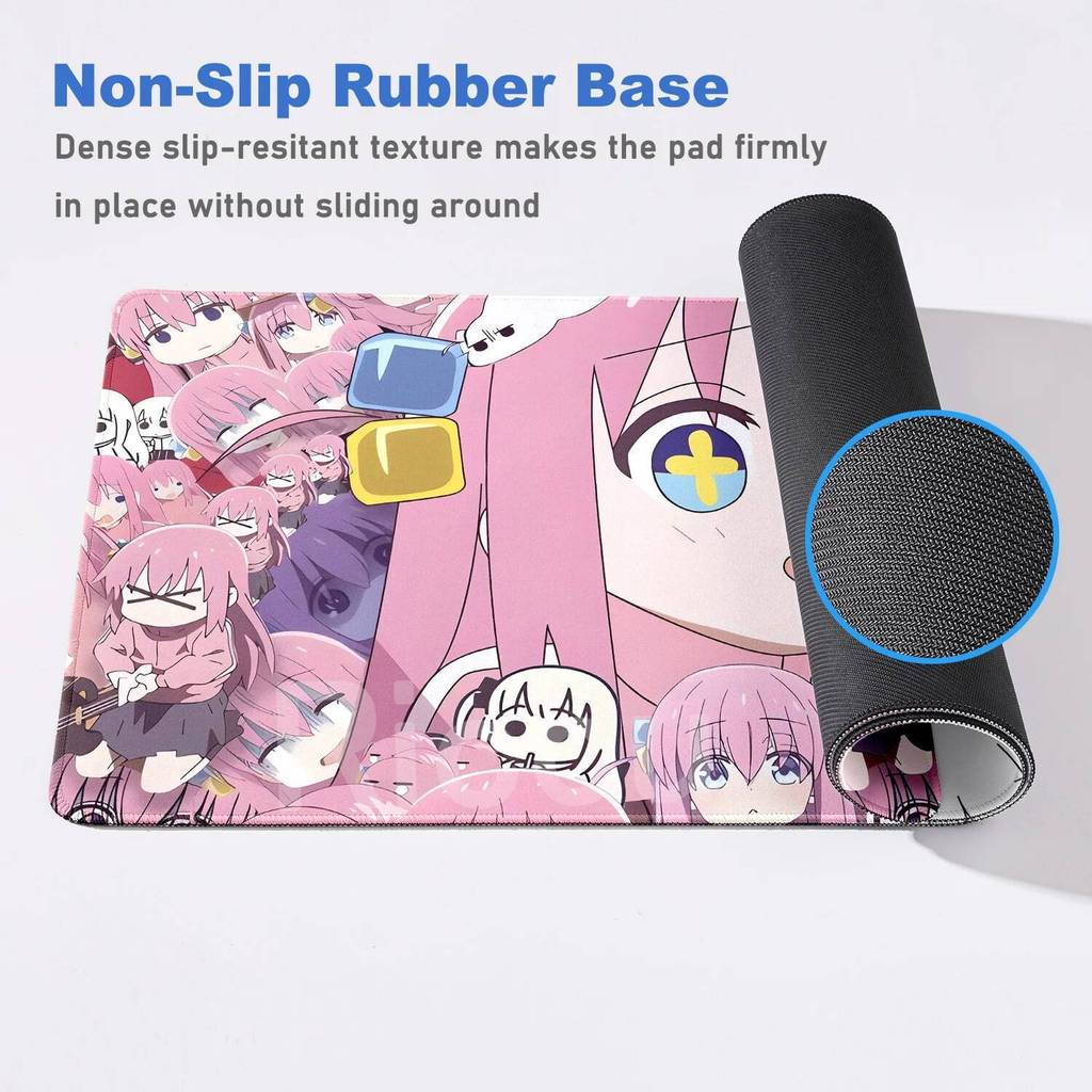Anime HD In Chuột Miếng Lót Bocchi The Rock Lớn Chơi Game Mousepad Cao Su Máy Tính Chuột Thảm Game Thủ Khóa Cạnh Phụ Kiện Chống Trơn Trượt