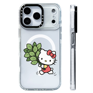 Hello Kitty Giữ Vỏ Nhãn Dán Lá Bưởi Vỏ Sạc Từ Tính Không Dây Tương Thích Cho IPhone 12 13 14151617ProMax Cover 17AIR Silicone Mềm Trong Suốt Ốp Lưng Chống Sốc