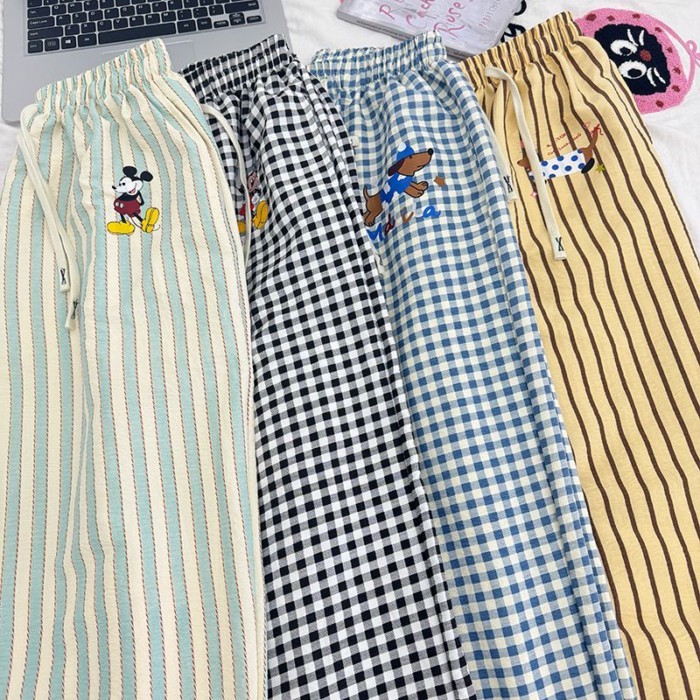 Women's Walking Pants With Double Pockets, New Style, Japanese Students' Home Loose Casual Wi
